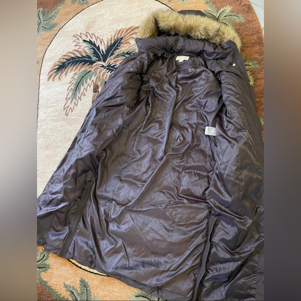 Michael Kors Chocolate Maxi Long Fur Puffer Coat Full Length S M L XL NWT $400 - Picture 11 of 16